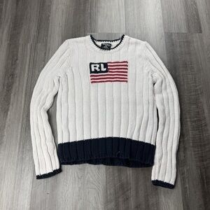 Polo by Ralph Lauren White and Navy Sweater